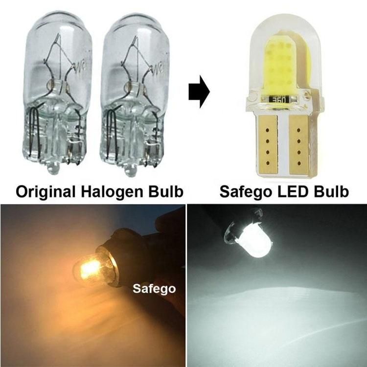 10PCS Auto T10 LED Cold White 194 W5w LED 168 COB Silica Car Super Bright Turn Side License Plate Light Lamp Bulb DC 12V