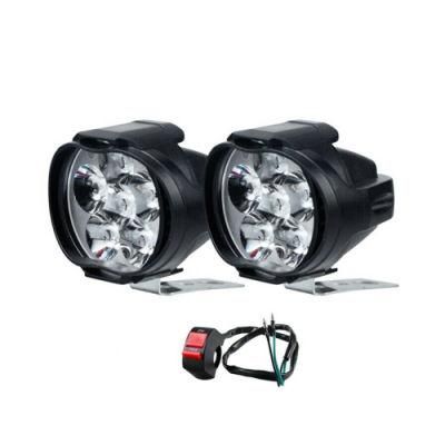 2PCS Motorcycles Headlight 6500K White Super Bright 6 LED Working Spot Light Motorbike Fog Lamp 1200lm LED Headlight