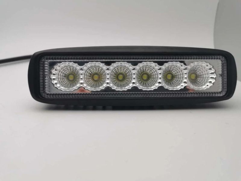 Waterproof 12V Spot Flood Car LED Work Light Bar 6 LEDs 18W LED Work Light