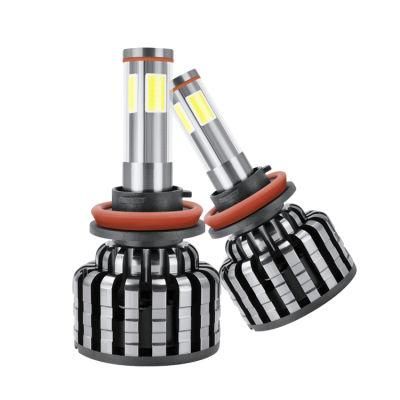 Automobile LED Headlamp H4 H3 H7 H11 9005 9006 High&Low Beam 100W 360 Degree 4-Sided Light 1200lm COB Chip Ultra Bright Spotlight