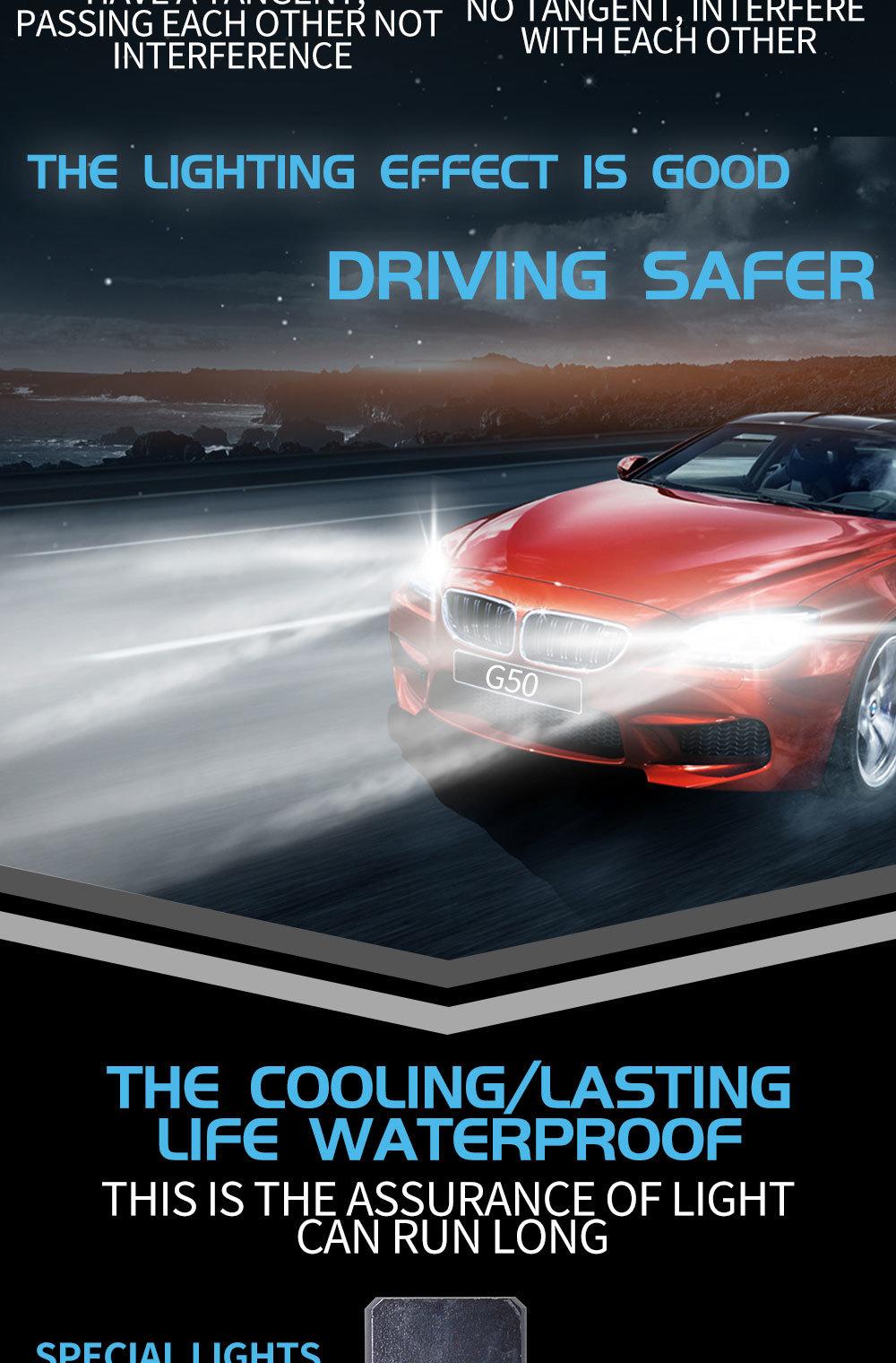 High Quality G50 Decoding Car LED Headlight Factory Direct Sales H4 9005 H7 H11 9006 9012 Hb3 Hb4