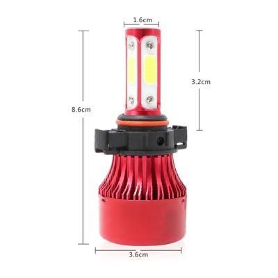 Car Accessories LED Headlight 4 Sides COB Chips High Low Beam H1 H13 880 9005 H4 X7 for Car