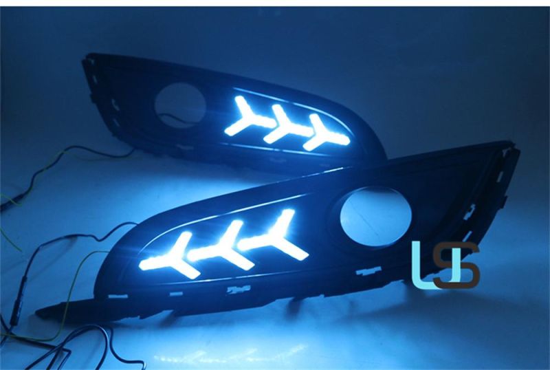 Tri-Color Turn Signal Daytime Running Lights Front Bumper Brake Fog Lamp for Buick Regal 2014-2016