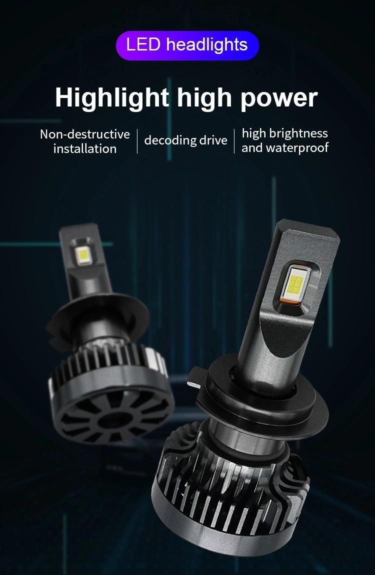 2PCS Canbus Auto Fog Light 9005 Hb3 LED Headlight Bulb H1 H3 H4 H7 H8 H9 H11 Hb4 Hir2 9012 12-24V High Low Beam 6000K Headlamp 10000lm 72W