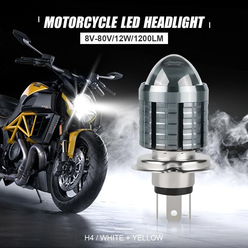 1200lm 12W 12V Hot Sale LED Ba20d H4 LED Light Motorcycle Headlight