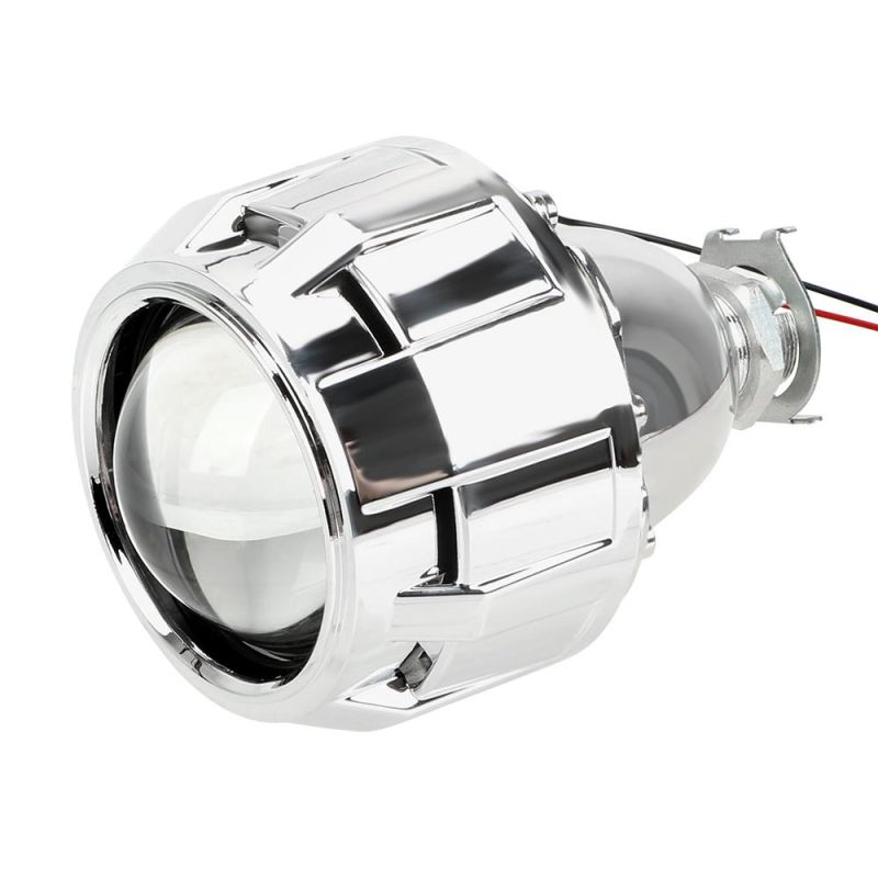 H1 LED Bulb H4 H7 Xenon HID Projector Lens Silver Black Shell 2.5 Inch Motorcycle Car Accessories