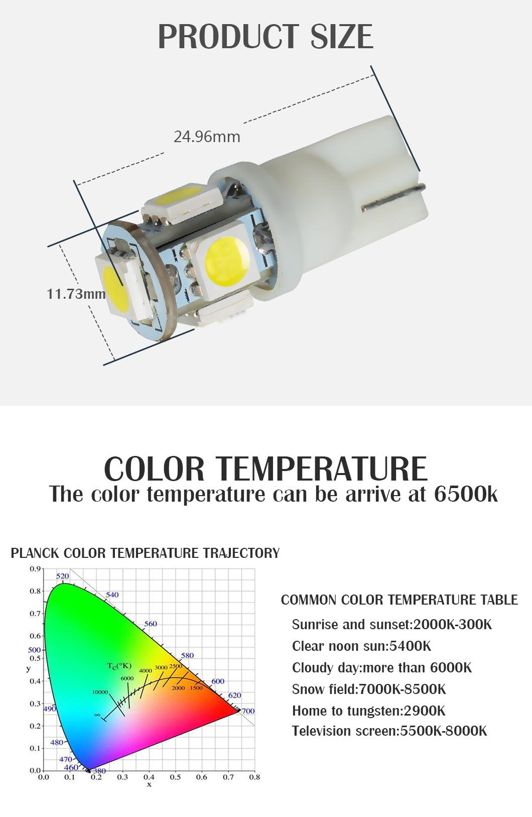 5PCS SMD5050 Auto LED Bulb Car Bulb Car LED Bulb