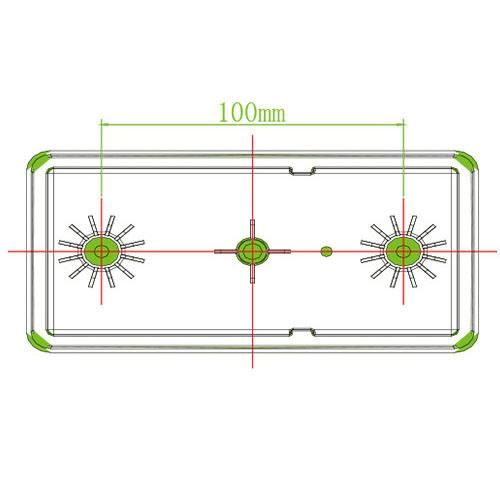24 LED Rear Combination Lamp with Rectangle Reflex Reflector