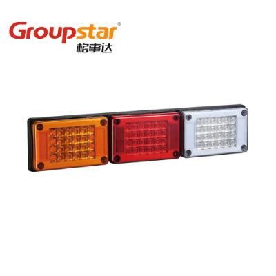 Factory Price 12V 24V Adr Rectangle Three Color UV PC LED Trailer Truck Tail Light Auto Lamps