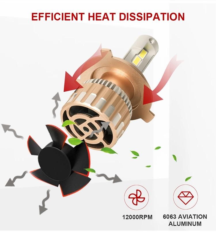 Auto Lighting System High Low Beam H13 9005 9006 LED Headlight Bulbs, F20 H11 H1 Auto H7 H4 Car LED Headlight
