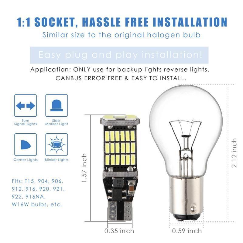 T10 T15 W5w W16W Canbus T15 4014 45SMD W5w LED Canbus Error Free Auto Car LED Lamp Canbus LED Light