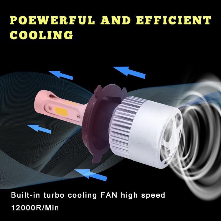 Auto Lighting Wholesale Three Side Head Lamp COB 72W 8000 Lumens 6500K Conversion Kit S2 Car LED Headlight Bulb