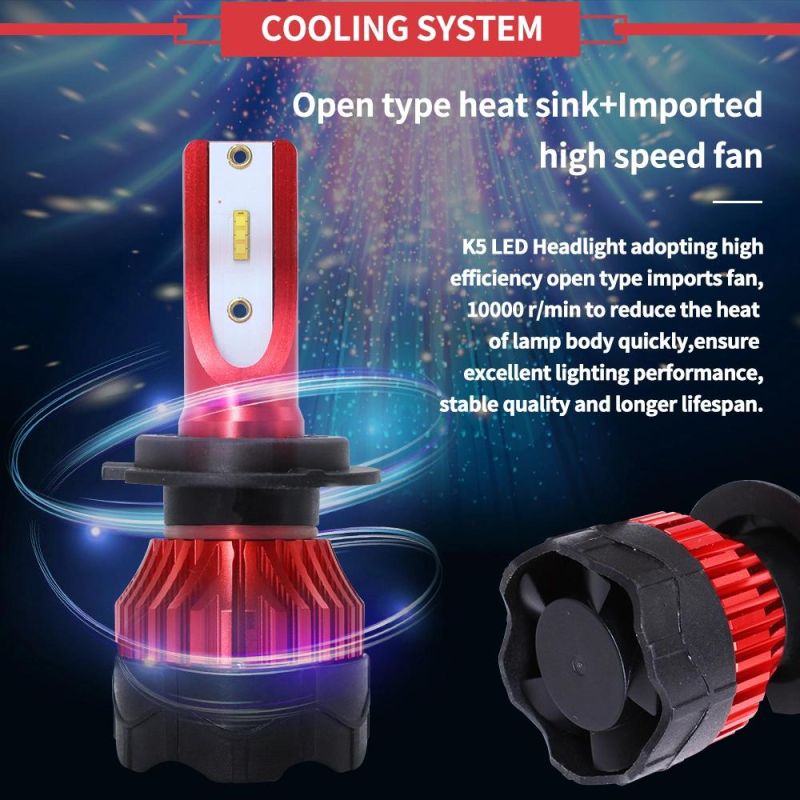 Wholesale K5 Auto Lamps LED Headlight 55W 12000lm LED Car Light H4