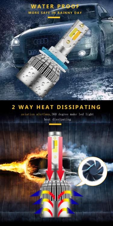 Top Quality 50W 5000lm C6 Puls Dual Color H7 LED Car Light Car Headlight