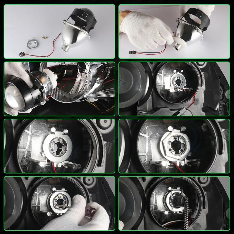 Wholesale Inch Q5 H7 HID Xenon LED Headlight Bi Xenon Full Metal Projector Lens for Car Styling Head Light Lamps LED Headlight