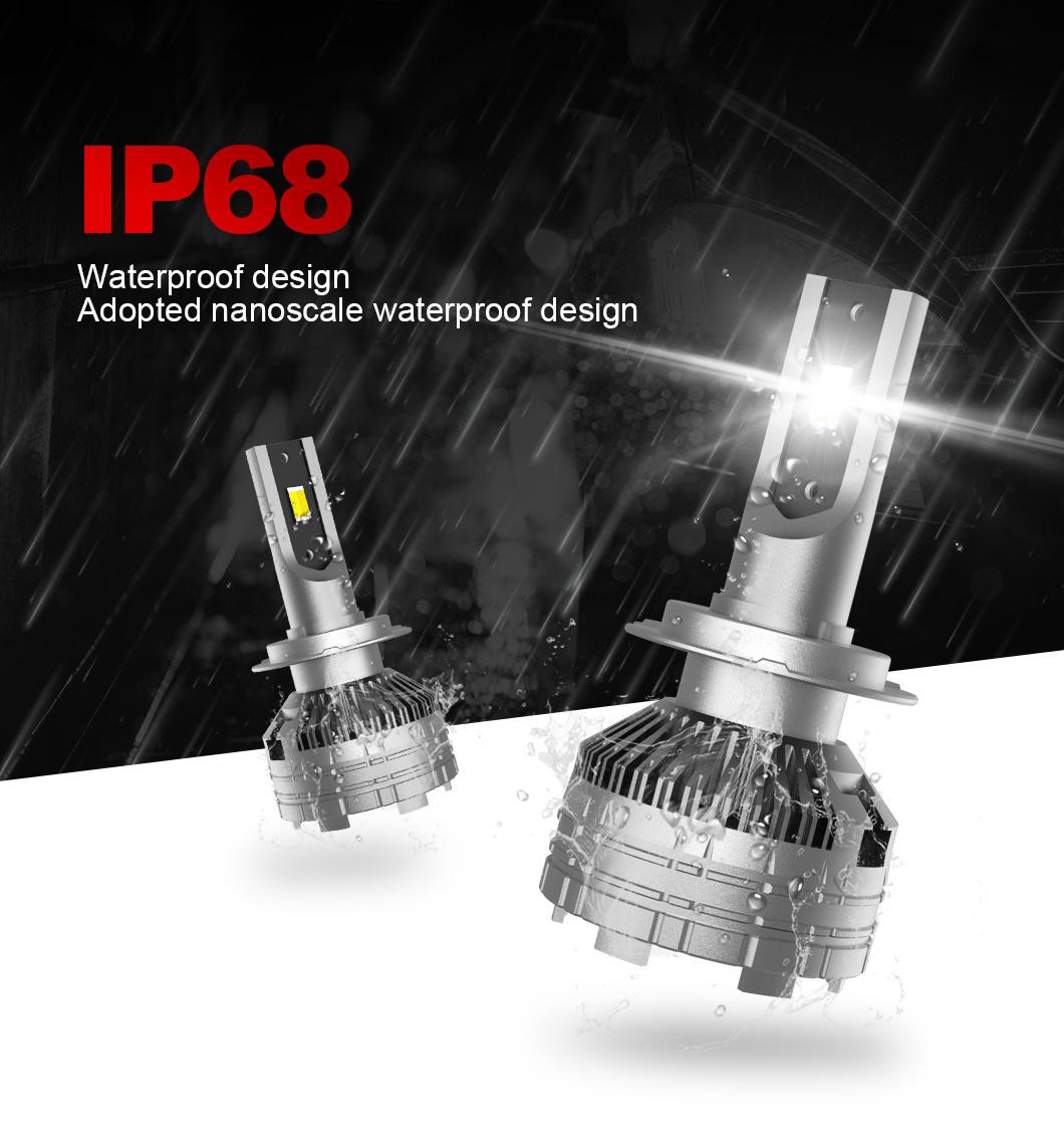 High Power 52W 5500lm H7 H11 9005 9006 9012 H4 Dual Color Car LED Headlight