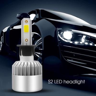6500K S2 C6 LED Headlights Car Light Bulbs LED H4 H7 COB Chips 9004 9005 9006 Low/High Beam Fog Lamps Headlamp