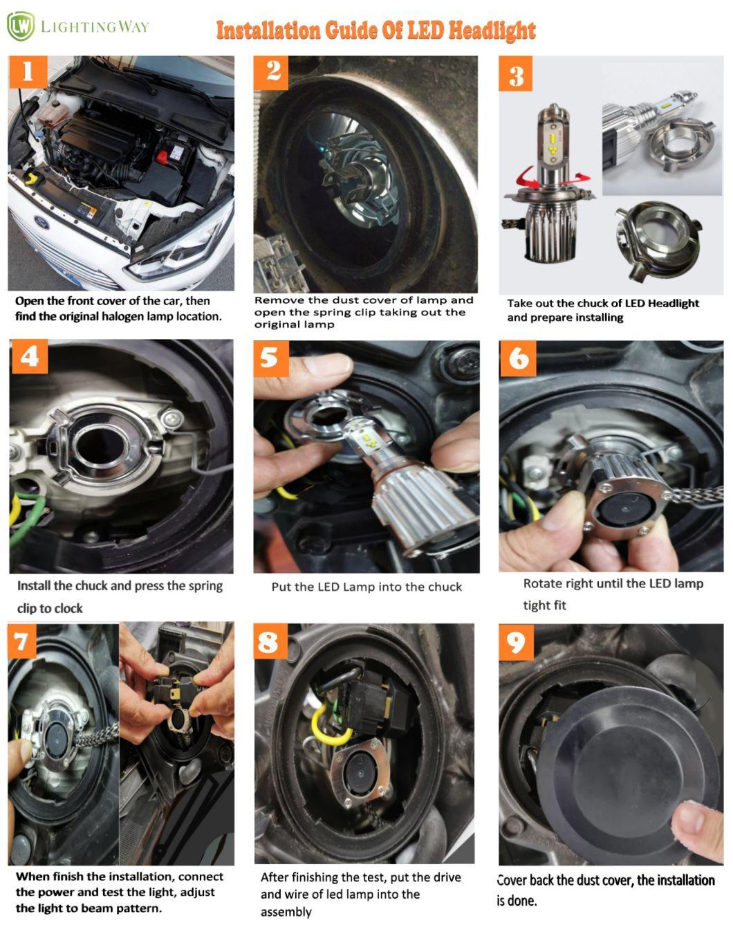 Auto Light Headlight Bulbs LED H15 DRL High Beam Auto LED Lighting System