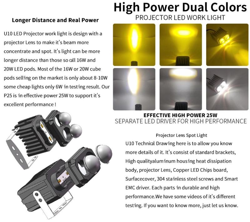 Lightech Offroading LED Light Projector with RGB Bi Xenon Lens Bulbs Headlight