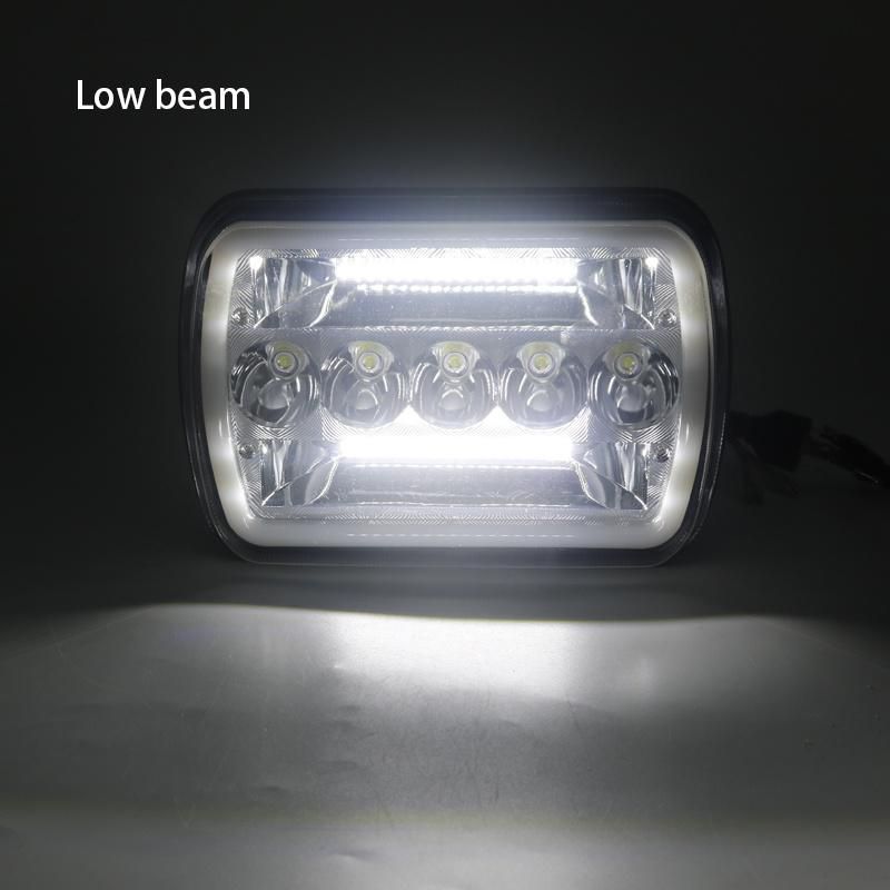 Auto Head Lights Amber Tractor Cars 12V 45W Angle Eyes 5X7 Inch LED Headlights