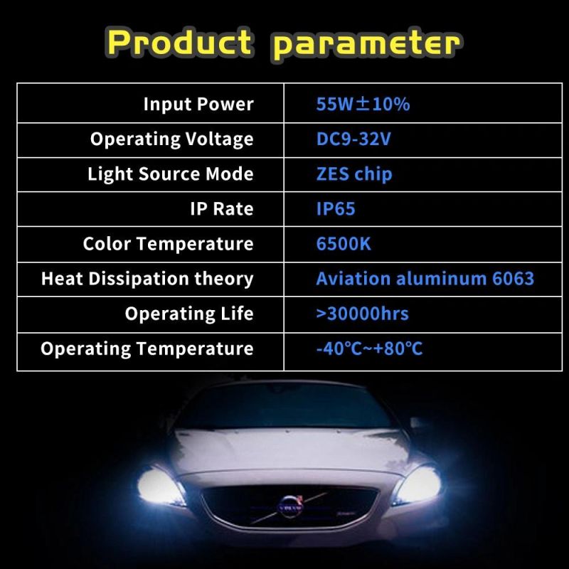 Super Bright 16000 Lumen Zes Chip X3 M3 F2 9005 Auto Car Light Bulbs H7 H4 LED Headlight