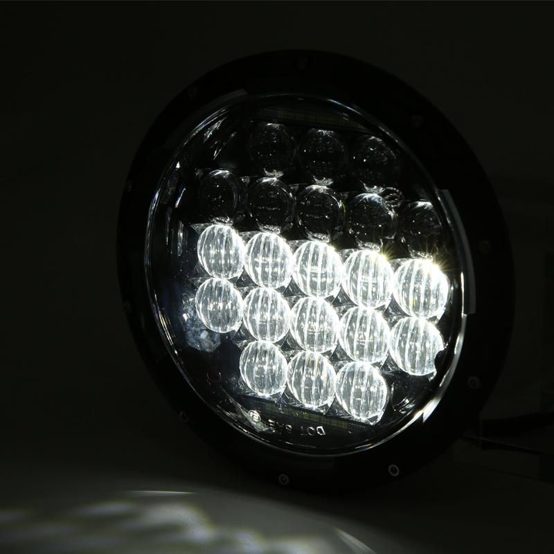 Silver Black 7 Inch 75W 126W Round H13 H4 for Harley Davidson