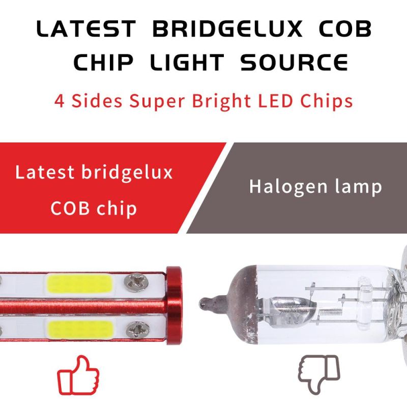Nuevo 4 Lado Lú Menes COB H4 LED Coche Bombillas De Faros H7 LED Auto Faro H11 Llevó La Luz Del Coche 12V 12V Hb3 9005 9006 H1 LED H325 Vendidos