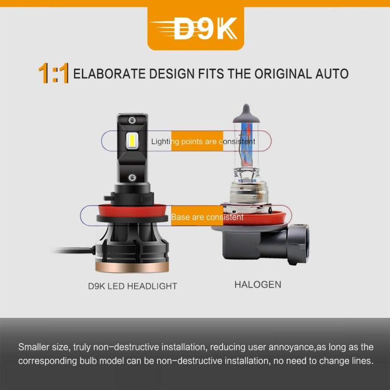 Manufacturer K9 S2 C6 H7 LED H4 Car Headlight Bulb 12V 24V 6000K H1 H3 H13 H11 9004 9007 Hb3 Hb4 Car Styling 8000lm Fog Light for Truck