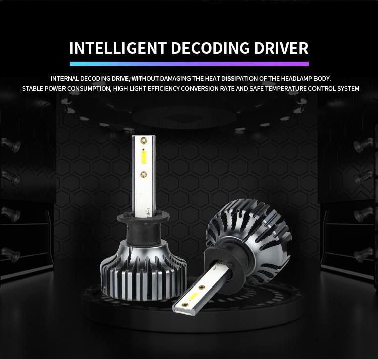 V13 Cheap Fan Cooling with Decoder High Lumen 4500lm H11 LED Headlights H4