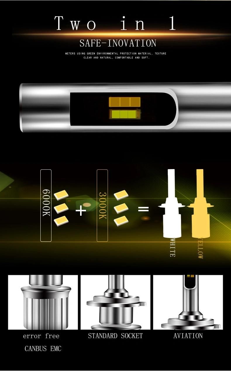 2018 New Design 50W 6900lm Ks Dual Color LED Headlight