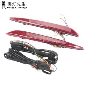 Car Rear Bumper Reflector, for Tesla Model 3 LED Dynamic Turn Signal Lights Rear Fog Lamps Herringbone Style