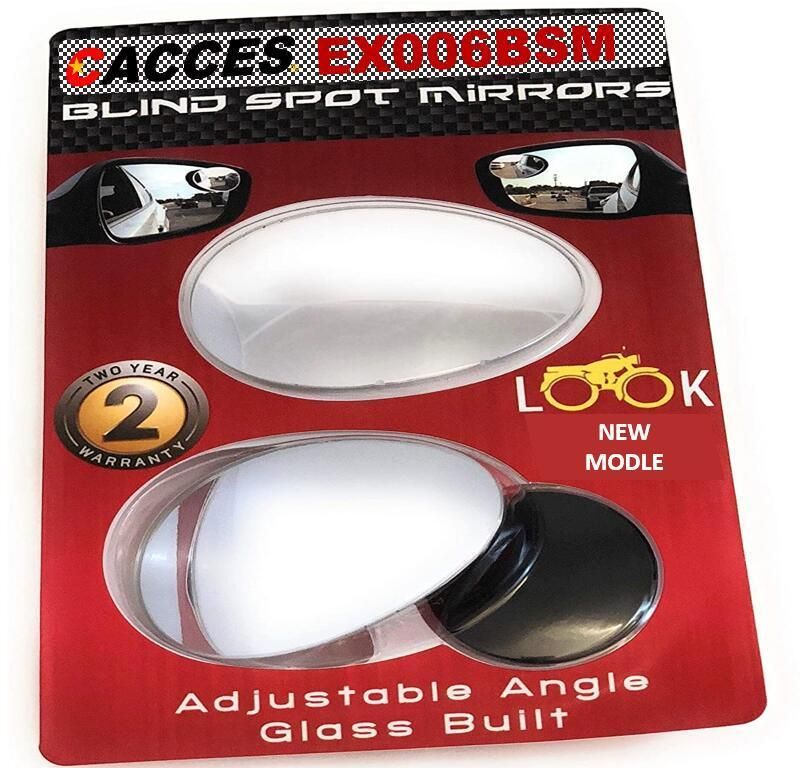 Cacces Blind Spot Mirror Oval/Round/Fan/Square/Rectangle/Rhombus/ HD Glass Frameless Convex Rear View Mirrors Universal Option with Blu-Ray Lens for Car Safety