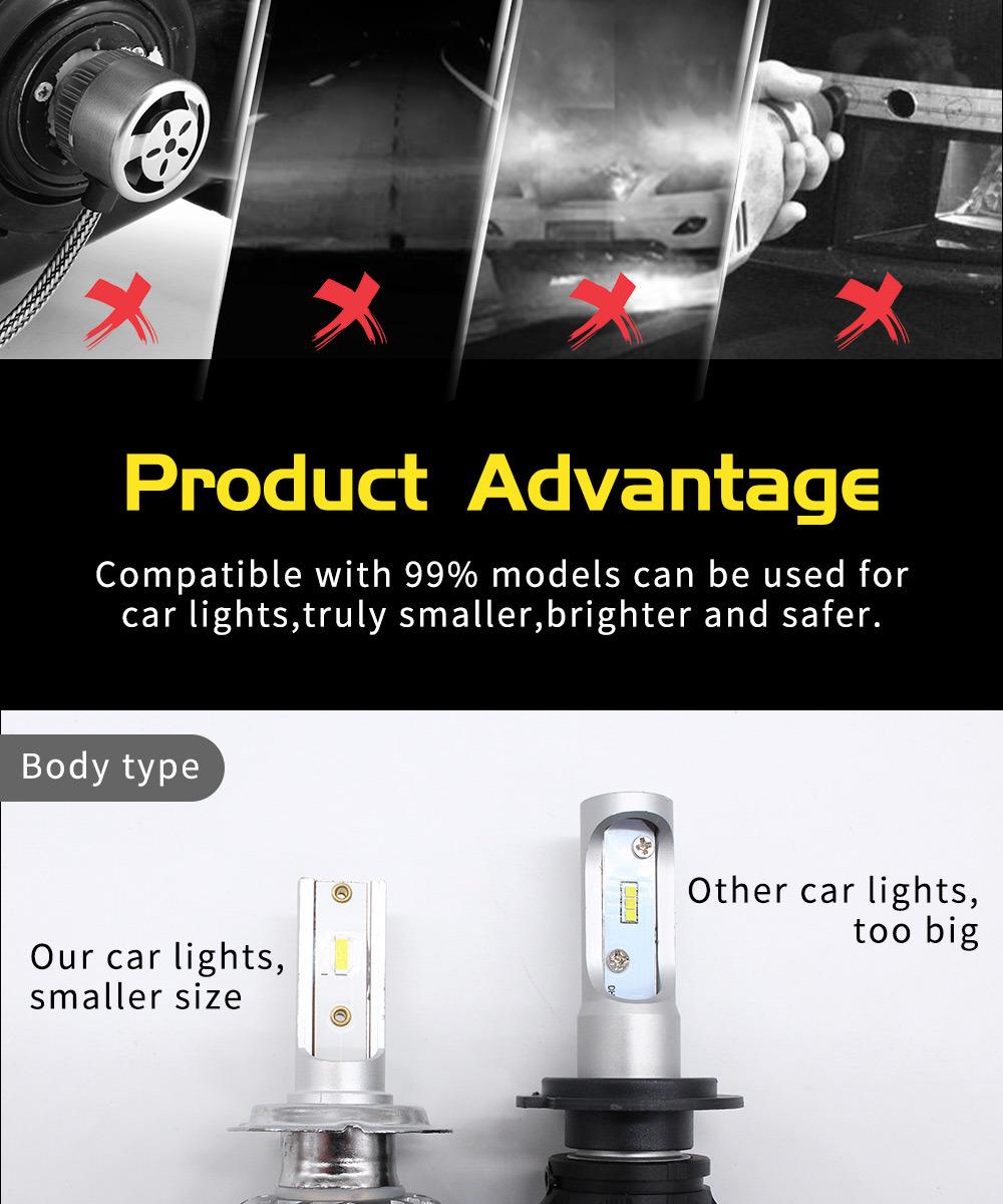 Auto Blue LED Light H7 H11 H1 H3 Head Lamp Car Light