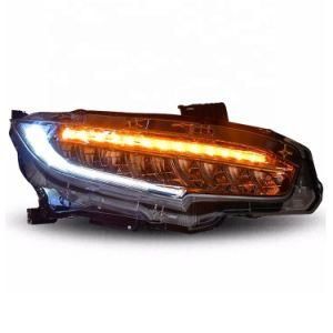 Car Parts Full LED Headlight with Dynamic Turn Signal for Honda 2016 Civic X
