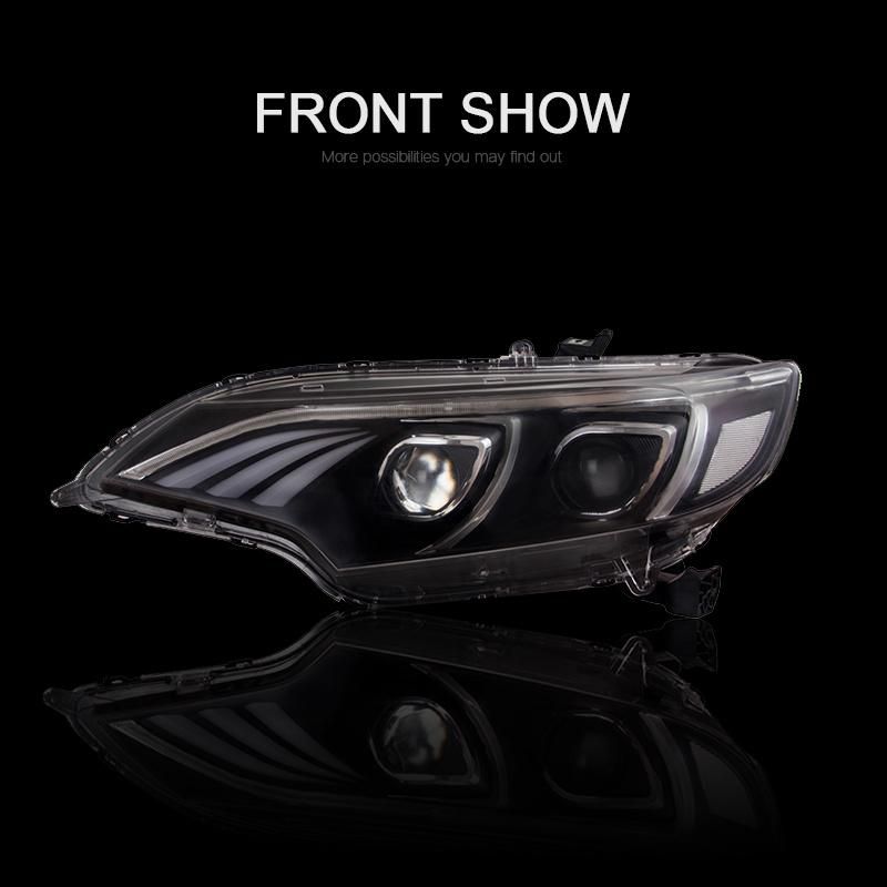 for Honda Fit/Jazz 2014/2015/2016/2017 Car Headlights Cases W LED Demon Eyes DRL Turn Signal Lights Projector Lens