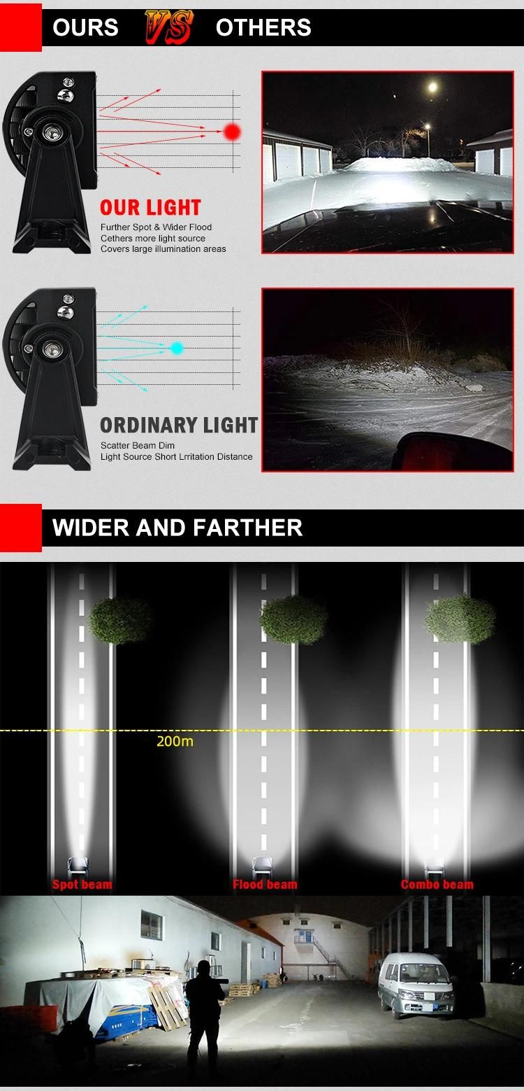 Super Bright Spot Flood 12D 22" 52 Inch SUV Offroad 4X4 Truck 12V Cars Outside Curved Dual Row LED Bar Lights