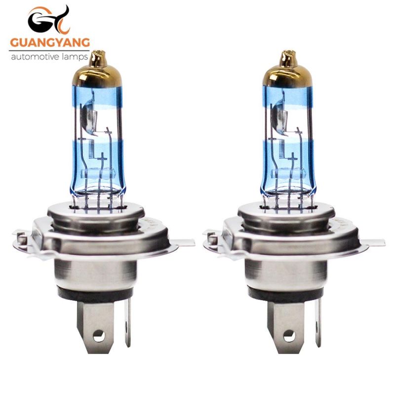 Car Halogen Bulb H4 12V 100/90W Double Blue Golden Coating