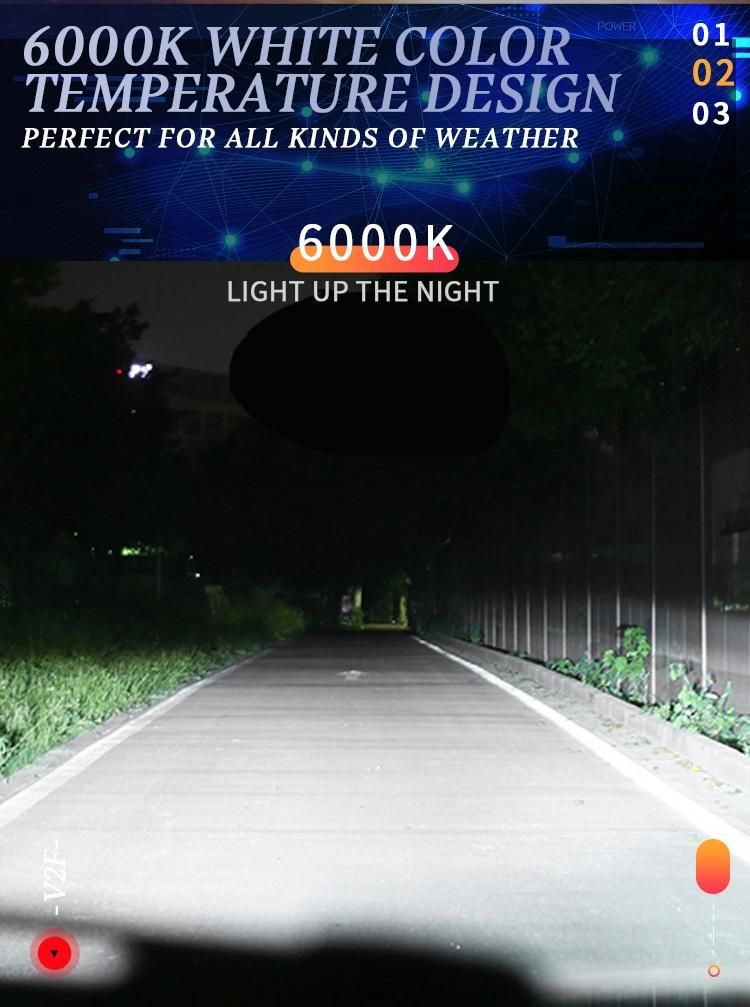 V2f Durable Quality and Waterproof Auto Car LED Headlight Bulb with Fan Design H7 LED Headlight Bulbs