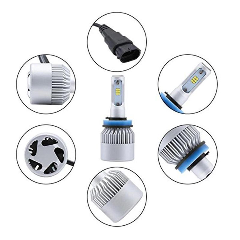 Manufacture S2 H7 H4 LED Bulb Car Headlight H11 H1 H13 H3 H27 9005/Hb3 9006/Hb4 9007 Hi-Lo Beam 72W 8000lm Auto Headlight LED Car