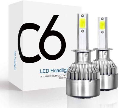 H1 LED Headlight, C6 Auto Light Bulbs 72W 7600lm LED Headlight Bulbs H4 H9005 H9006