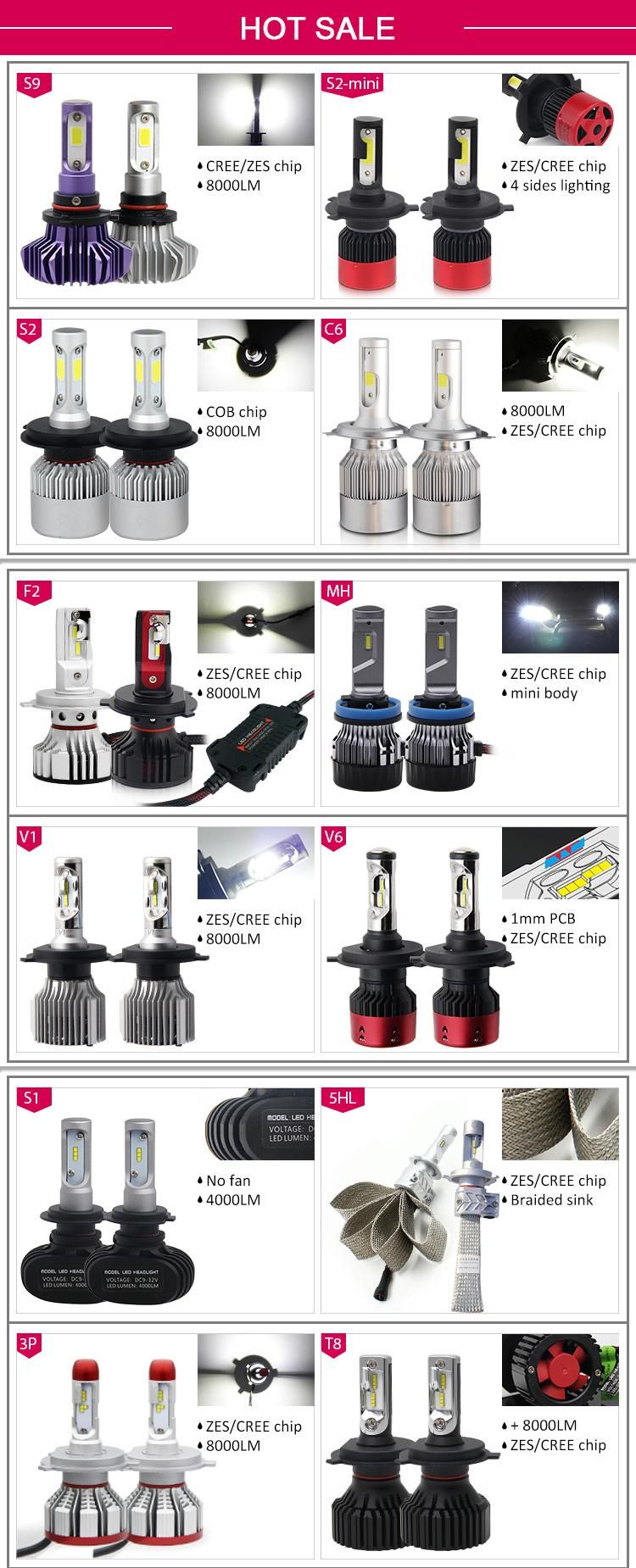 Csp Cars 8000lm 50W H8 9005/Hib3 Hib4 9006 9008 H27 9003 H7 LED H4 Headlight Bulb H13
