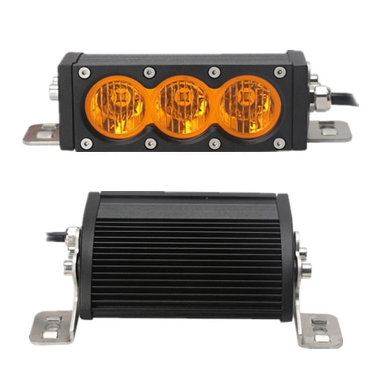 Single Row Amber White Dual Color Lens 30W 6inch LED Light Bar with 10W LED