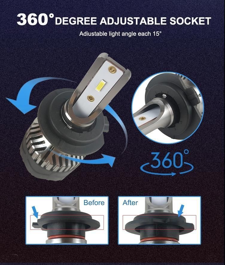 Best Selling Auto Car LED Lights H1 H3 880 Hb3 9006 H11 Fan Cooling Car Bulbs 16000lm Csp K5 LED H7 H4 LED Headlight