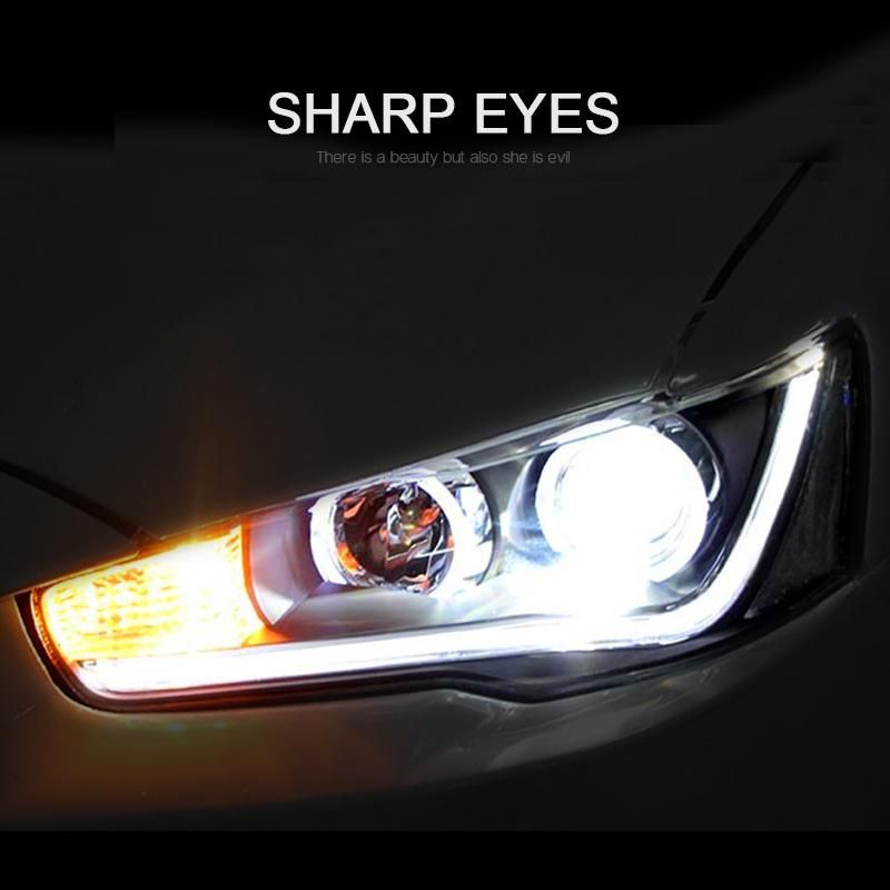 for Mitsubishi Lancer 2008-2017 Car Headlight Assembly Case LED DRL Turn Signal Projector Lens H7 H1 Plug and Play