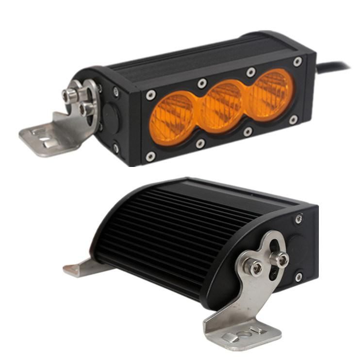 Single Row Amber White Dual Color Lens 30W 6inch LED Light Bar with 10W LED