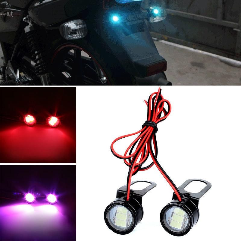 2PCS Motorcycle Light DC 12V Daytime Running Lights DRL Eagle Eye Flashing Light Motorcycle Accessories LED Reversing