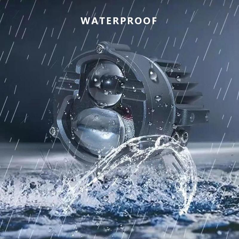 High Power LED Fog Lamp Driving Light Spot LED Motor Cycle Bike High Low Beam Dual Color Headlight Car LED Work Light