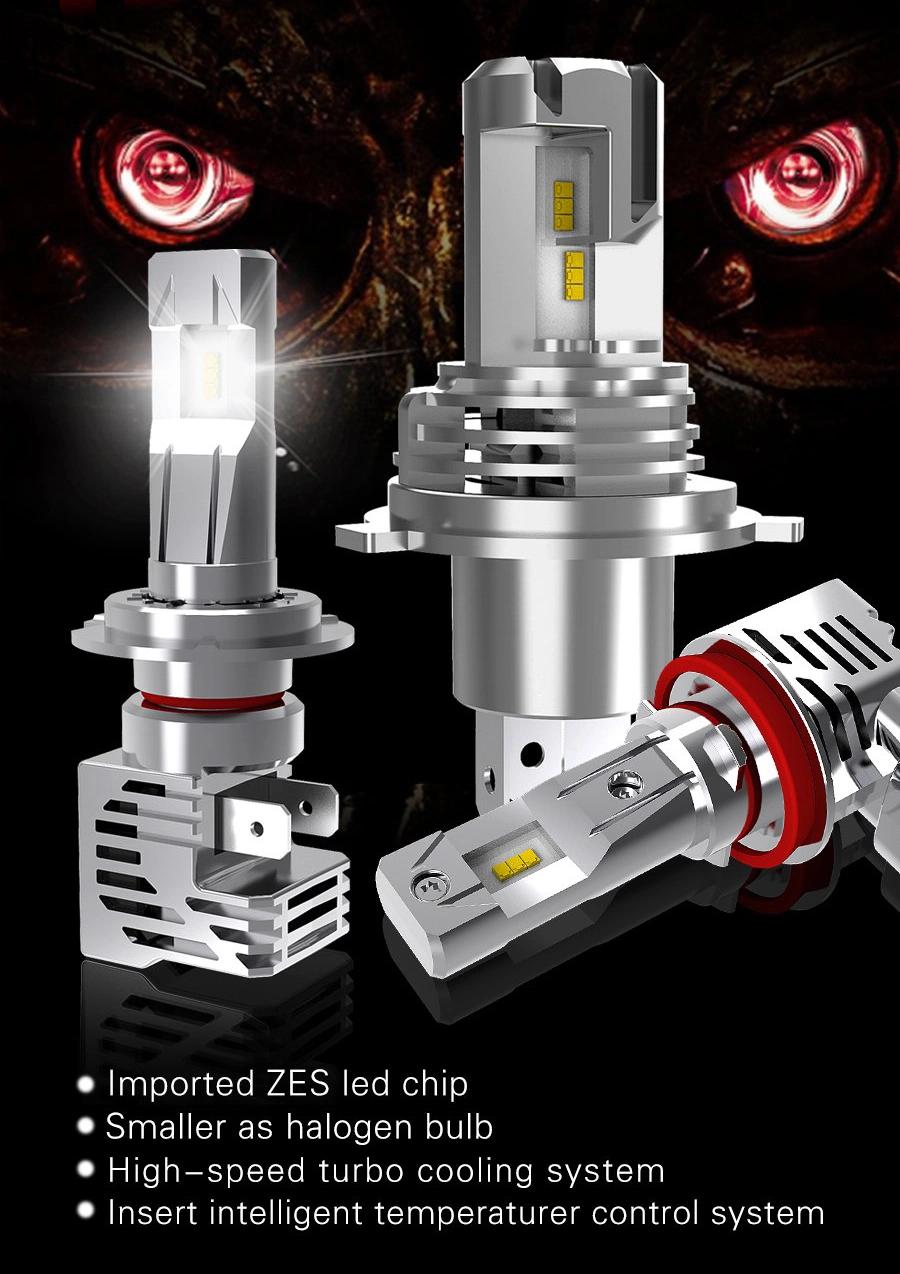 Mini Size H8 5000lm Auto Lights 55W Zes Chips Plug and Play White Car LED Headlight