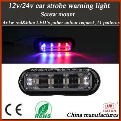 Linear 4 LED Waterproof Car Truck Body Surface Mounting Strobe Emergency Warning Light