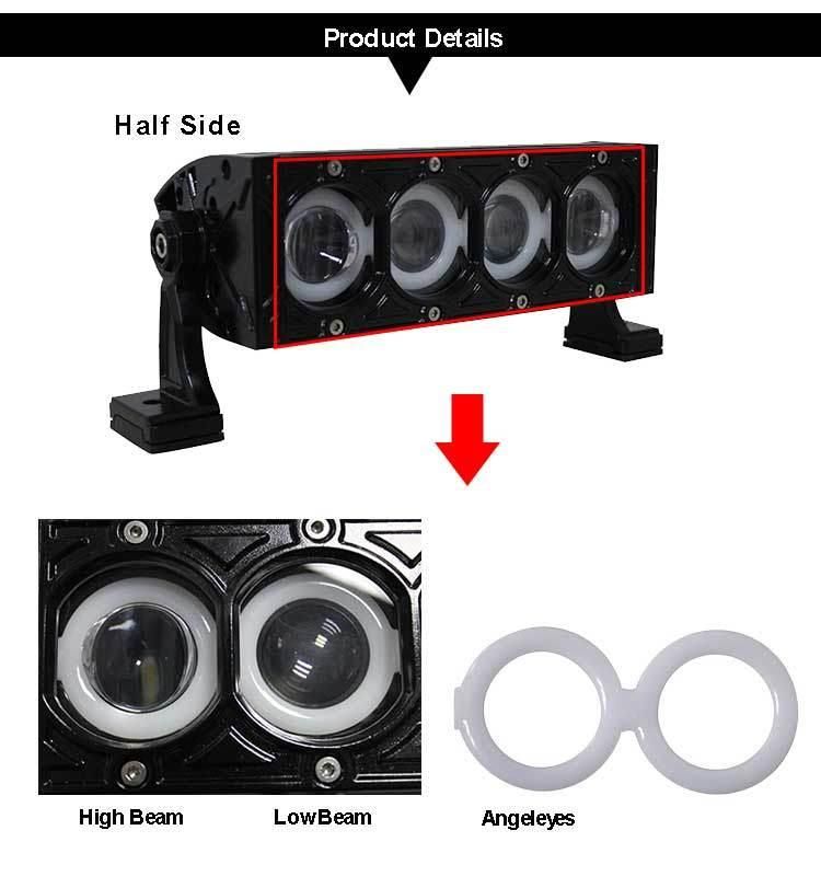 New Product! ! LED Light Bar with Angle Eyes 8inch 40W Offroad Halo LED Light Bar